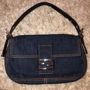 Fendi baguette denim bag
